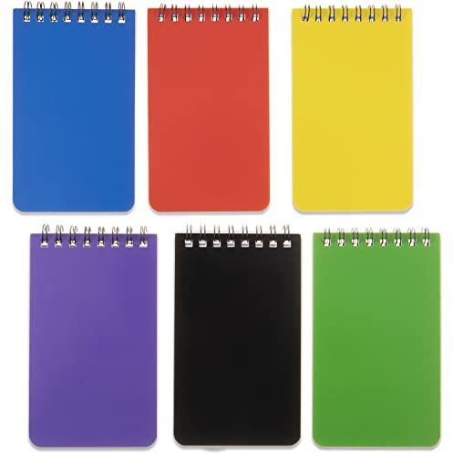 QiCheng 6pacs Mini-Notizblock, kleine Spiralnotizbücher, 7,6 x 12,7 cm