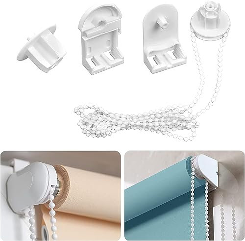 NAYAGOGO Roller Blind Spares Replacement Repair Kit, 25mm Child Safe Plastic Replacement Repair Kit, Curtain Roller Blind Brackets Accessories with Beaded Chain