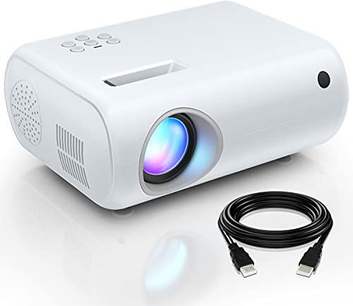 Mini Projector, ClokoWe Portable Movie Projector with 6500 Lux,1080P Full HD Video Projector Compatible with iphone/Android Smartphone/Tablet/Laptop/PC/TV Stick/PS4/USB/HDMI