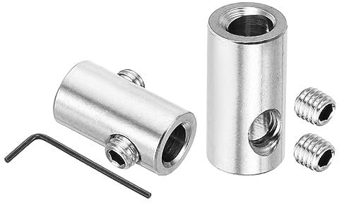 PATIKIL Morsetto per Cavo 5mm Foro Filo Corda Mollette Set, 2pz 304 Inossidabile Acciaio Doppio Fori Blocco Cavo Morsetti Clip con M5 Esagonale Vite Chiave per Cavo Raccordi, Argento