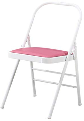 ROLTIN Pink Klappstuhl, Klappstuhl aus Metall und Leder, geeignet für den Heimgebrauch