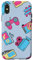 Hülle für iPhone X/XS Hülle Retro Gaming Design Videospiel Cool 80's Blau Funky