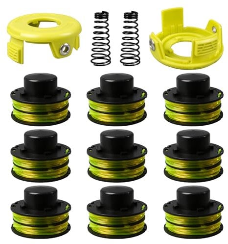 luolety Bobine de fil pour débroussailleuse Ryobi RAC118 RLT3525S, 1,2 mm 8,4 m avec couvercle (9 bobines + 2 couvertures)