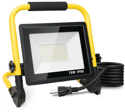 10000LM LED Work Light: Portable Work Light with 5FT Cord, IP66 Waterproof Flood Light for Garage Workshop Job Site Construction Indoor Outdoor Lighting, Tool Fathers Day Dad Gifts for Men Him Husband