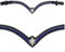 Leone Equipment Stirnriemen Pferd Glitzer in Geschenkbox (Blau Steine/Schwartz Leder, X-Full)