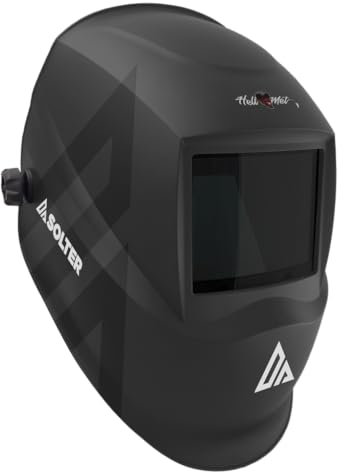 Pantalla de Soldadura Automática HELLMET R-05 BLACK, True Color y Visión Real 3D, Filtro DIN 3/4-8/9-13, 4 Sensores, Calidad Óptica 1/1/1/2, MMA, MIG/MAG y TIG, Diseño Ligero y Arnés Confortable