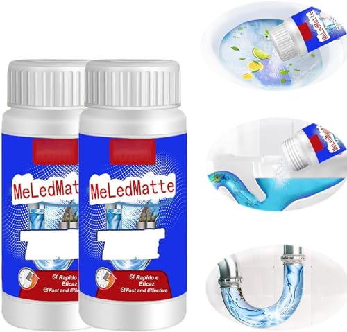 Meledmatte Leistungsstarkes Rohrbaggermittel, WC-Abflussreiniger, Spülbeckenabflussreiniger, Küche, WC, Rohrleitung, Dredge Agent, rundum leistungsstarkes Reinigungswerkzeug (2 Stück)