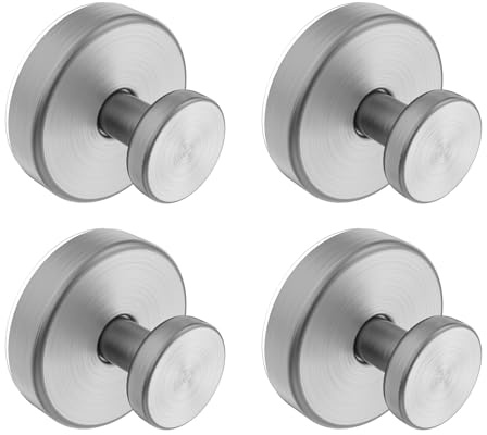 Bntuk Lot de 4 crochets à ventouse pour douche, crochets amovibles pour salle de bain, fenêtre, porte en verre, mur, peignoir de bain, crochet pour suspendre – Argenté