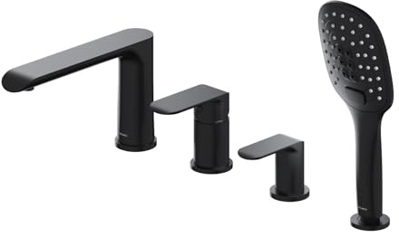 Omnires SC2332BL Sacramento 4-Loch-Badewannenarmatur, Black mat