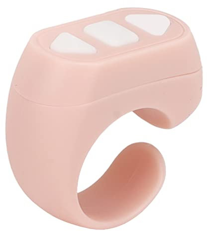 Yosoo Health Gear Tiktok Remote Control App Page Turner, Tiktok Bluetooth Remote Control Scrolling Ring, Bluetooth Page Turner Ring Finger Scroller Remote Shutter Selfie Button (Pink)