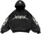 Men's Women's 2000s Vintage Sweatshirt Oversized Pattern Hoodie Streetwear Vintage Pattern Pullover Loose Street Style Long Sleeve Top (Black,S)