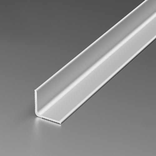 Raouoae Set di 2 Battiscopa in Alluminio 135cm - Elegante Modanatura Angolare per Pareti, Decorazione Cucina E Bagno, Profilo Piastrelle Resistente(Silber,Breite: 12 mm)