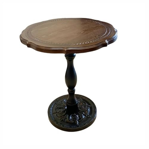 Kaffetisch Einfacher Retro-Sofa-Beistelltisch Aus Massivem Holz, Mittelalterlicher Ecktisch, Wohnzimmer, Balkon, Kleiner Runder Tisch, Couchtisch Endtische