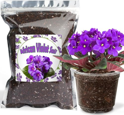GOTVUGE Organic African Violet Potting Mix, Indoor Plants Potting Mix for All Potted Saintpaulia, Grow Healthy houseplants Indoors (2L)