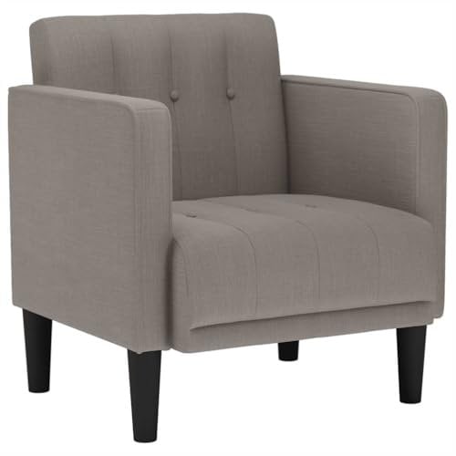 vidaXL Sessel mit Armlehnen Taupe 53 cm Stoff, Sofasessel, Fernsehsessel, Relaxsessel, Einzelsofa, Relaxsofa, Loungesessel, Wohnzimmer Sessel