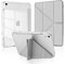 MuyDoux Funda Origami para iPad 10ª Generación 10,9 Pulgadas 2022/ iPad 11ª Generación A16 2025 con Portalápiz, 5 Posiciones Ajustables, Carcasa Trasera Acrílico Transparente Antigolpes Delgado, Gris