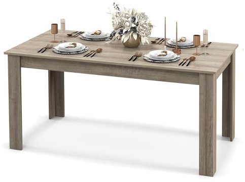 RELAX4LIFE Esstisch 160 x 80 x 77 cm, Esszimmertisch für 4 Personen, Küchentisch aus Holz, Speisetisch Modern, Holztisch für Esszimmer Küche (Natur)