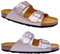 GONKOS®, Sandali Uomo Donna in Pelle, Vera Pelle, Sughero Naturale, Sandali Donna Estive Ciabatte Donne Uomo, Qualità Made in Spain, Colore rosa metallizzato 37