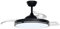 Klarstein AirFold Deckenventilator Mit Beleuchtung – Smart App Steuerung, Einziehbare Flügel, Dimmbares LED-Licht, Fernbedienung, Leise, 107cm, Schwarz
