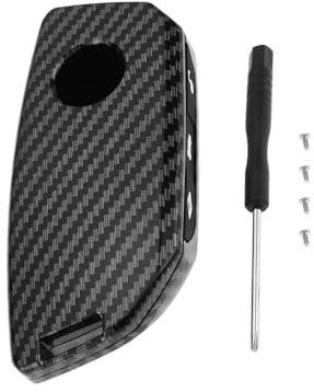 SG Store Auto-Fernbedienungs-Schlüsselanhänger-Abdeckung, ABS-Schlüsselgehäuse, kompatibel mit BMW IX I5 I7 XM X5 X6 2023 2024, Kohlefaser-Stil
