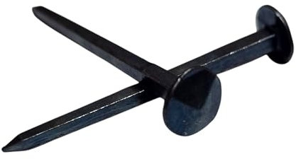 Lot de 10 clous de serrure de 30 mm de long - Clous - Clous décoratifs forgés - Aspect antique - Surface bleu-noir - Clous forgés de différentes longueurs de 20 à 60 mm