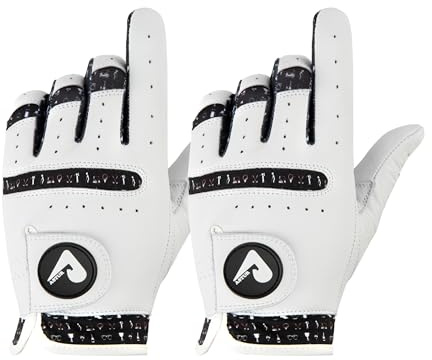 ASTUR Golf-Handschuhe, Cabretta-Leder, für Herren, linke Hand, einzigartiges Handgelenk-Design, 2 Stück