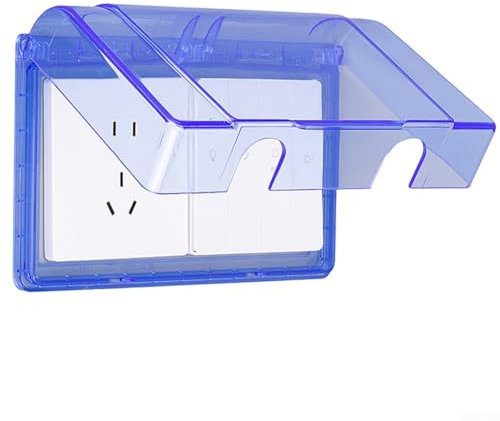 Couvercle de prise électrique étanche pour salle de bain et cuisine - Capot de protection anti-éclaboussures pour environnements humides (bleu)