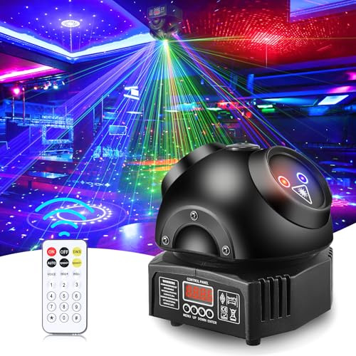 VAYALT Discolicht Partylicht, DJ licht,LED RGB Licht DJ Projektor Musikgesteuert DJ Disco Lichter,DMX512 Soundaktivierter Lichteffekt, für Weihnachten DJ Bar Geburtstag Disco Hochzeit Party Fest Klub