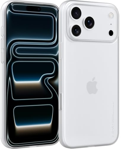X-level für iPhone 17 Pro Max Hülle, 0,3 mm Slim Fit Handyhülle, Mattes Finish rutschfest Kratzfest Schutzhülle Dünn Hardcase Kompatibel mit iPhone 17 Pro Max, Trans-Weiß