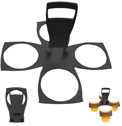 Portabicchieri pieghevole, 3 – 4 bicchieri con manico, per trasportare caffè, bibite analcoliche, pint birra, porta bevande, stabile, riutilizzabile, tascabile, festival, sport, concerti