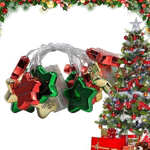 Renchey Christmas String Lights,Weihnachts LED Kugel Deko Für Baum | Helle Farben Festliche Beleuchtung Für Innen Außen Tür Fenster Kamin Treppengeländer Wand Deko