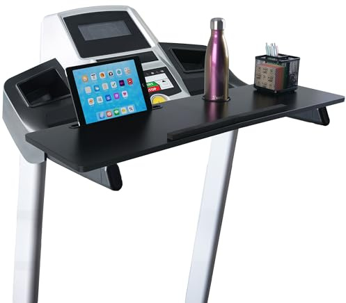 Wakeman Laufband-Schreibtischbefestigung, Universal-Laufband-Laptophalter, Arbeitsplattform für Notebooks oder Laptops mit Tablet- oder Handy-Halterung und Getränkehalter, passend für Lenker bis zu