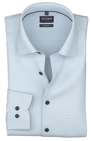 OLYMP Herren Oberhemd Langarm 124614,Einfarbig,470 Modern Fit 26,New Kent,bleu 11,43