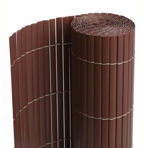 PEGANE Canisse Brise Vue en PVC Tube Plat,Clôture Protection pour Jardin terasse Balcon Coloris Marron foncée - Hauteur 100 x Longueur 300 cm 1700g/m2