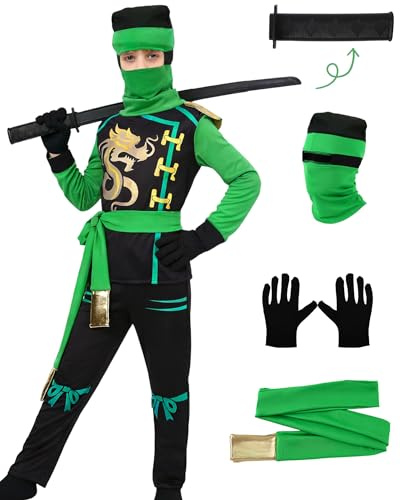 Dtiaagto Disfraz Ninja Niños, Traje Ninja Disfraz, Halloween Niños, Outfit Kung Fu, Navidad, Disfraz Carnaval, 4-6 Años