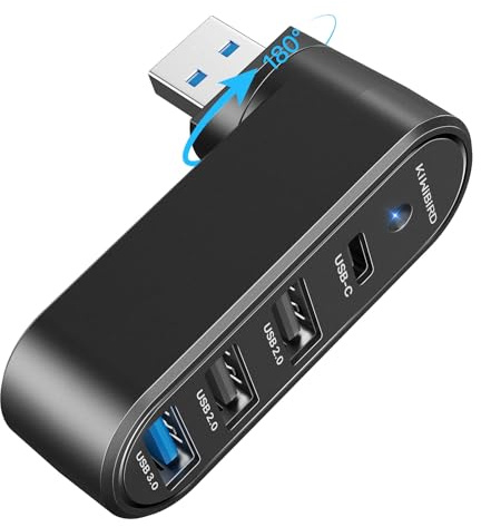 KiWiBiRD Multi USB Adapter Mini USB Hub USB Splitter 4 port Multiport | Extension Adapter USB3.0 USB2.0 USBC Compatible with Laptop Desktop PC Phone Flash Drive Printer Keyboard Mouse PS5 Gamepad