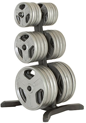 Fitness Reality X-Class Olympic Weight Tree - Heavy-Duty Bumper Plate Rack for Home Gym - Chrome Storage Posts - Includes 2 Barbell Holders - 1,000 Lb. Capacity