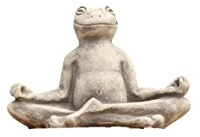 Yoga Frosch, Tierfigur aus Steinguss