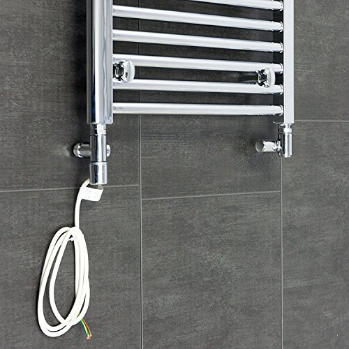Dual Fuel Valve and Rica Electric Towel Rail Radiator Element Single Heat Heater (400w + Valves)
