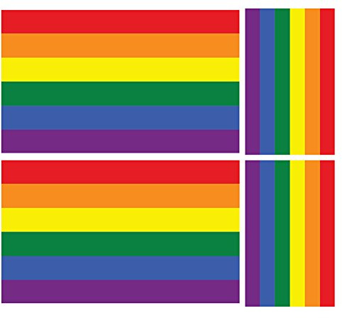 Landing Designs Vinyl-Aufkleber, Motiv Regenbogen Pride Flagge, 4 Stück