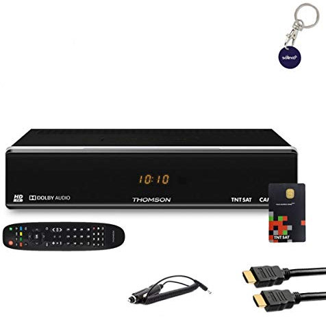 THOMSON Récepteur TV Satellite HD + Carte TNTSAT V6 + Câble HDMI + Câble 12V
