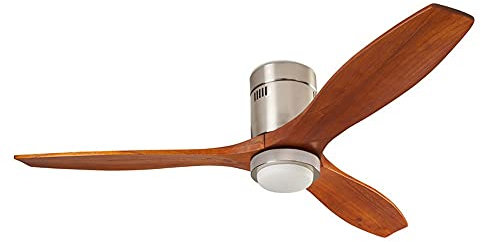 FORLIGHT Ventilador IP20 Stem 299mm LED 15W 3000K Níquel Satinado Madera 715lm