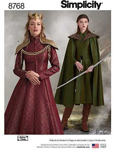 Simplicity SimplicityPattern 8768 Misses' Fantasy Costumes, Paper, White, ONE Size