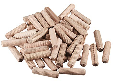 sourcing map 10 x 40 mm, Holzdübel, ofengetrocknet, geriffelt, abgeschrägtes Hartholz, 50 Stück