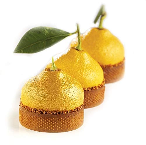 Pavoni Moule Silicone Décoration Tarte Citron Cédric Grolet Jaune 20 Empreintes Résistant à la Rouille 65 ml 300 x 400 mm 37 mm H Rond