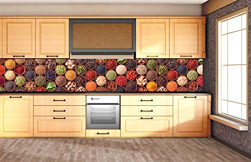 Dimex Küchenrückwand Folie selbstklebend GEWÜRZSCHÜSSELN | Klebefolie - Dekofolie - Spritzschutz für Küche | Made in EU - 350 cm x 60 cm