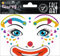 HERMA 15427 Face Art Sticker Clown, dermatologisch getestet, ablösbare Glitzer Gesicht Aufkleber, temporäre Tattoos für Karneval Fasching Halloween Festival Kinder Geburtstag, bunt