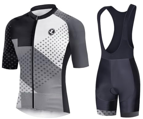 UGLY FROG Milchfaser Radfahren Jersey Männer Fahrradbekleidung Fahrrad top Herren Radtrikot Set 3D Gepolsterte Trägerhose Sommer Atmungsaktiv Kurzarm Bike Shirts Fahrradanzug