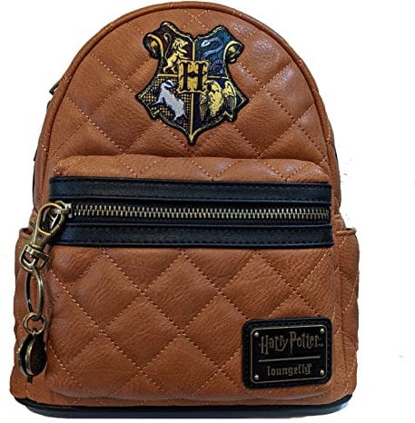 Loungefly x Harry Potter Mini-Rucksack mit Hogwarts-Wappen, braun (Braun) - hpbk0030