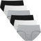 INNERSY Unterhose Baumwolle Damen Schwarz Weiß Bikinis Taillenslips 6er Pack (XS/36 EU, Grau/Schwarz/Weiß)